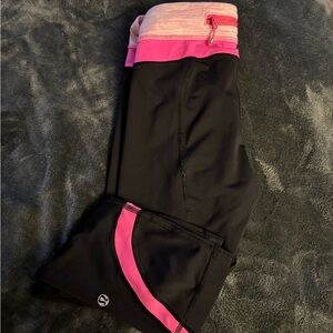 Lulu lemon Black and Pink Athletic Leggings